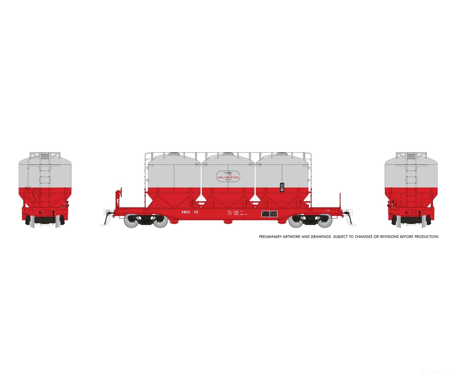 Rapido 224002 HO Halliburton Cement Car: 1970s Scheme: 6-Pack