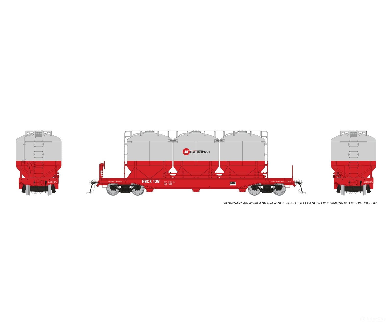 Rapido 224004A HO Halliburton Cement Car: 1990s Scheme: Single Car