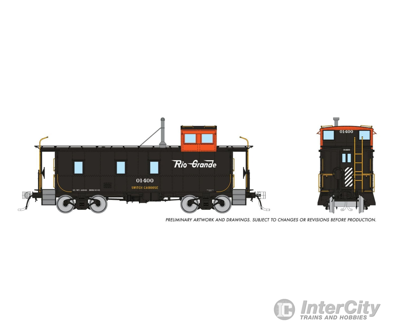 Rapido 225001 Ho D&Rgw End Cupola Steel Caboose: Switch Caboose Scheme: #01400 Freight Cars