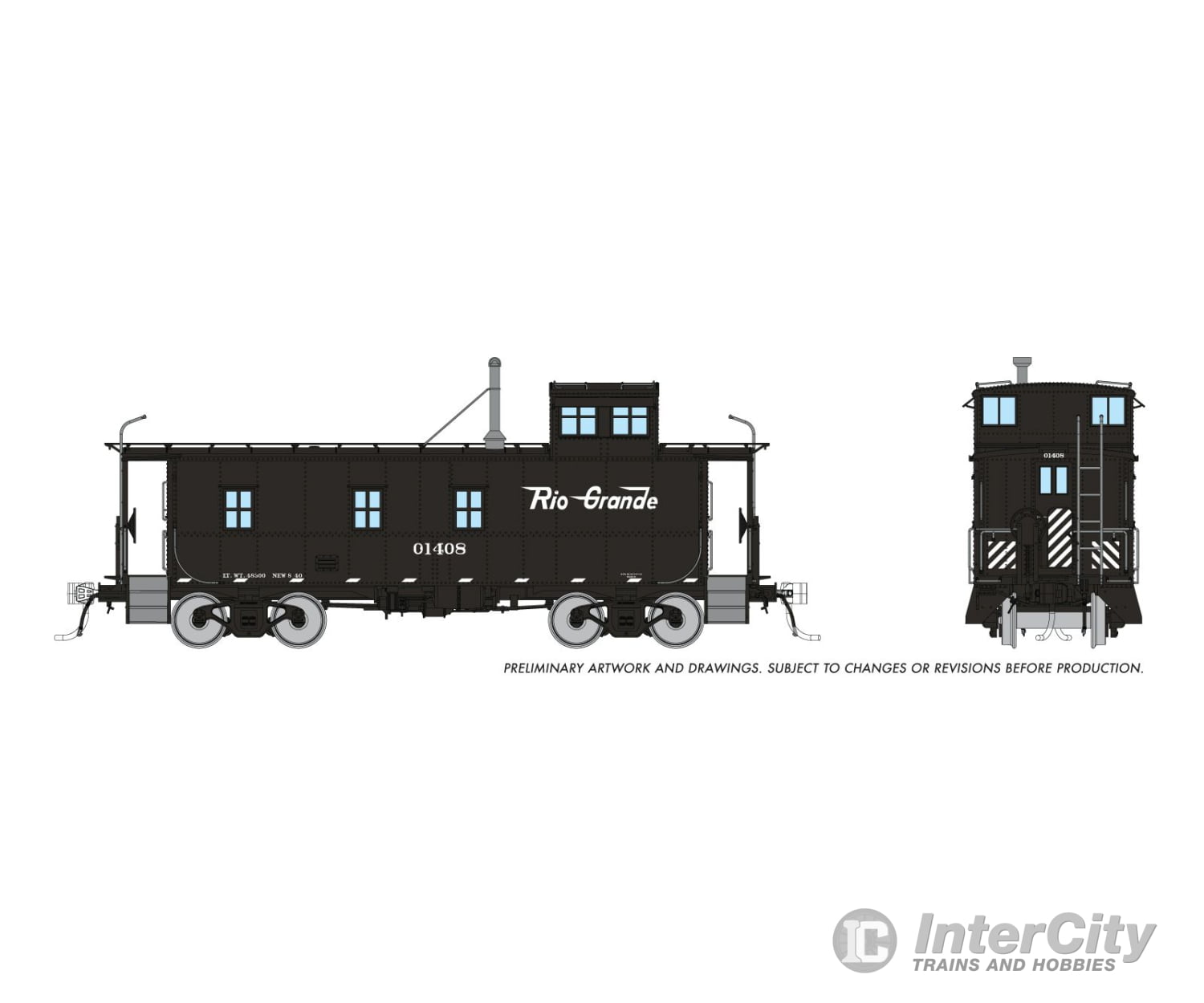 Rapido 225005 Ho D&Rgw End Cupola As-Built Steel Caboose: Black Scheme: #01427 Freight Cars