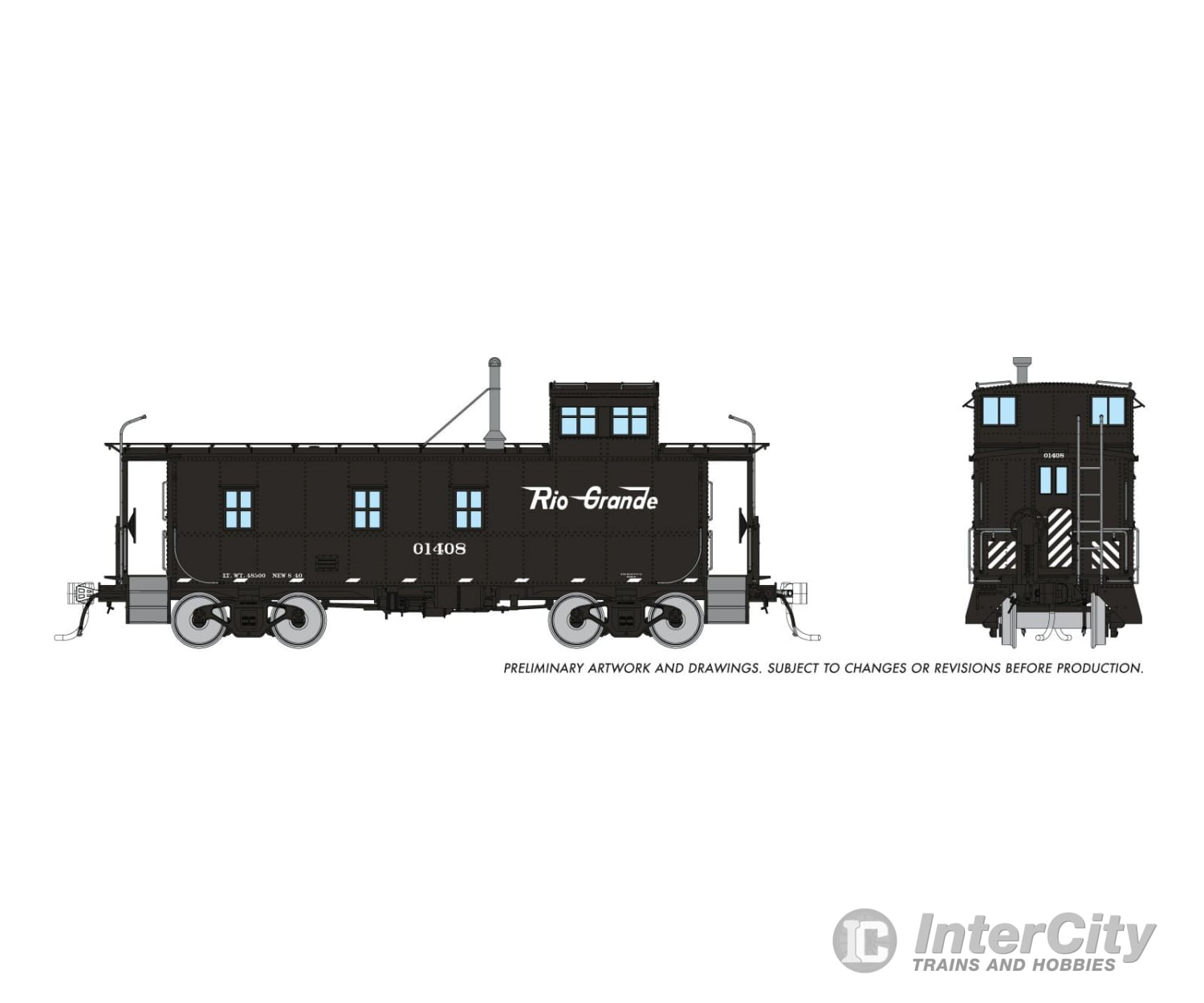 Rapido 225006 Ho D&Rgw End Cupola As-Built Steel Caboose: Black Scheme: #01430 Freight Cars