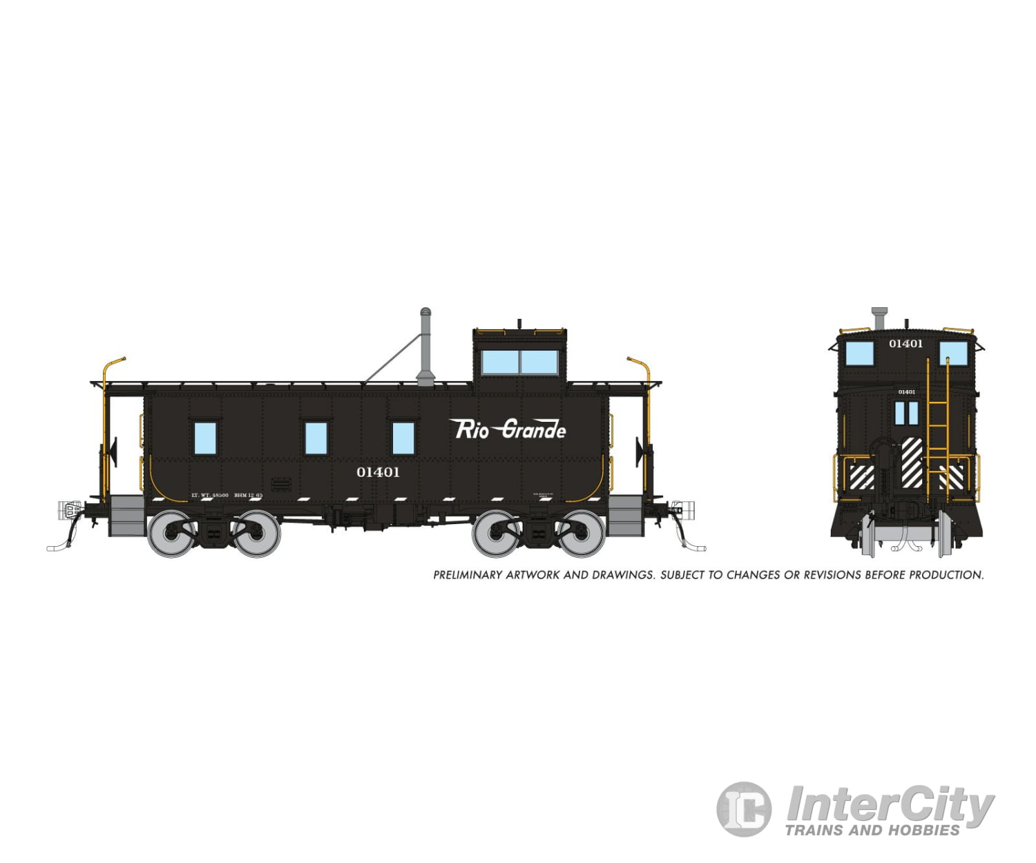 Rapido 225008 Ho D&Rgw End Cupola Steel Caboose W/ Early Mods: Black Scheme: #01406 Freight Cars