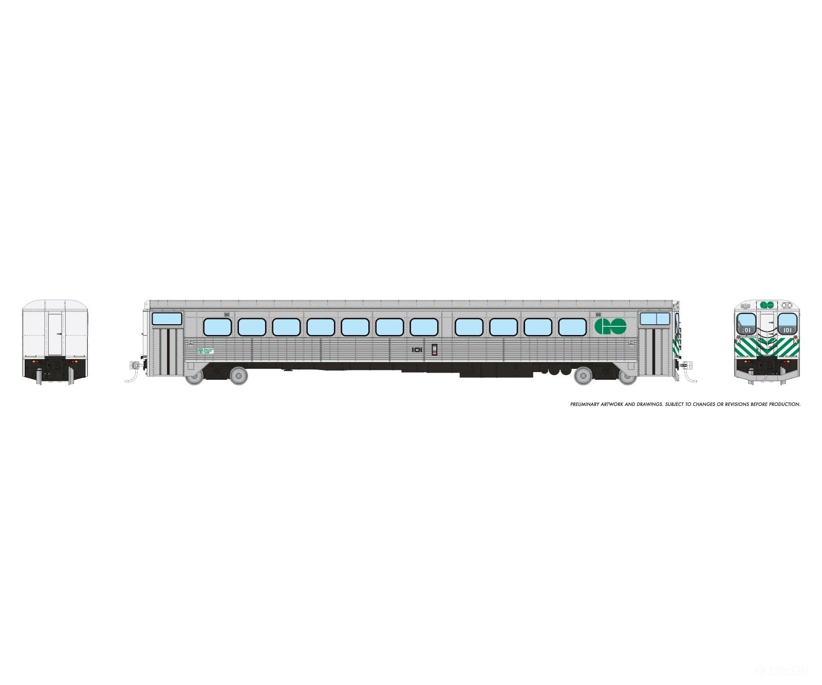 Rapido 226101 HO H-S Commuter Cab Coach: GO Transit: #101 Passenger Cars
