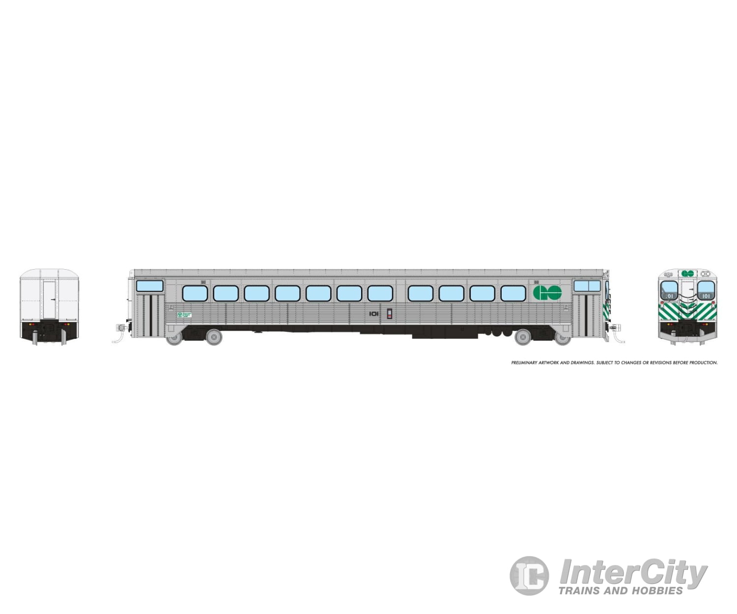 Rapido 226101 HO H-S Commuter Cab Coach: GO Transit: #101 Passenger Cars