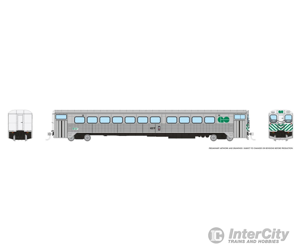 Rapido 226103 HO H-S Commuter Cab Coach: GO Transit: #107 Passenger Cars