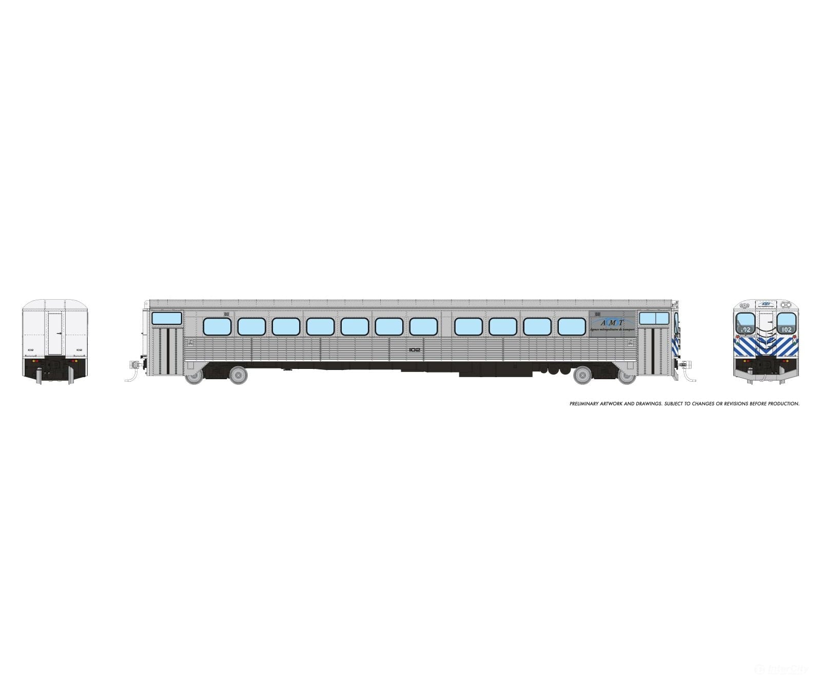Rapido 226104 HO H-S Commuter Cab Coach: AMT Montreal: #102 Passenger Cars