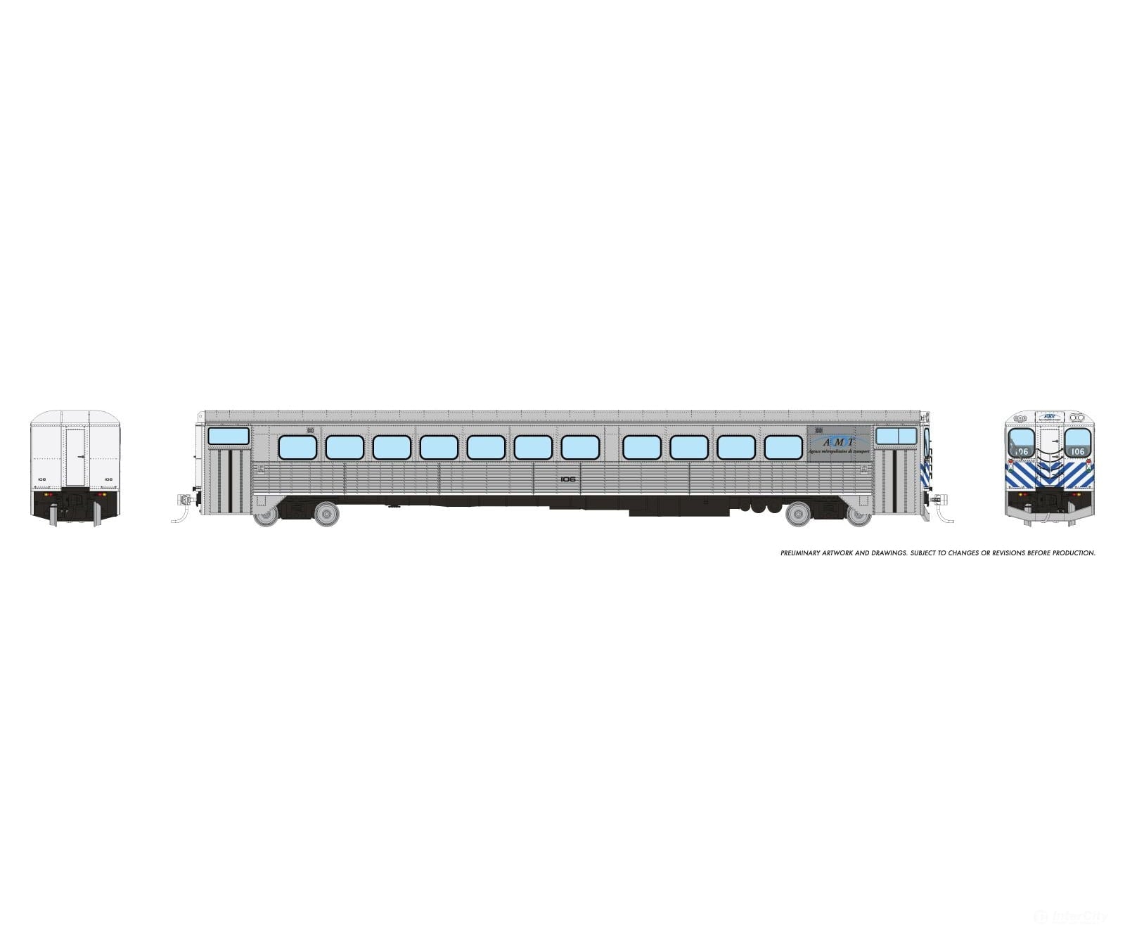 Rapido 226105 HO H-S Commuter Cab Coach: AMT Montreal: #106 Passenger Cars