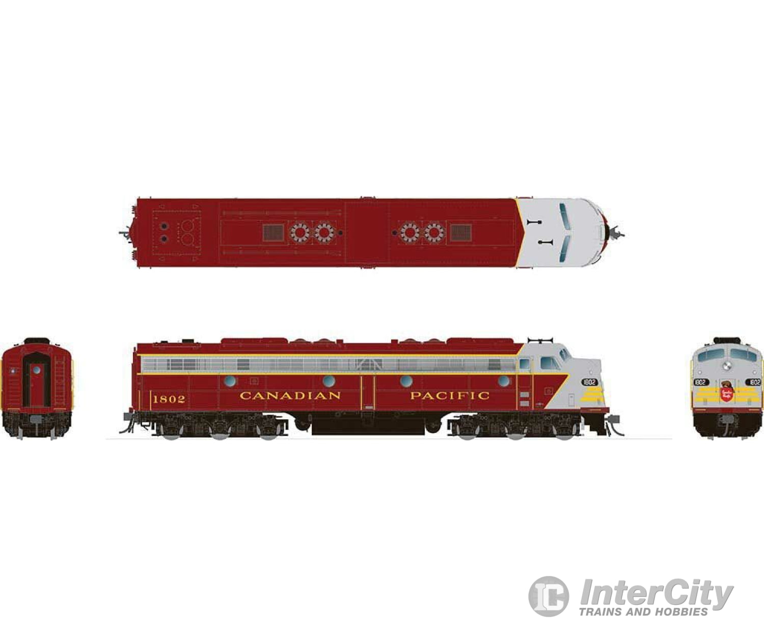 Rapido 28510 Ho Emd E8A - Sound And Dcc -- Canadian Pacific #1801 (Early Scheme; Maroon Gray Yellow)