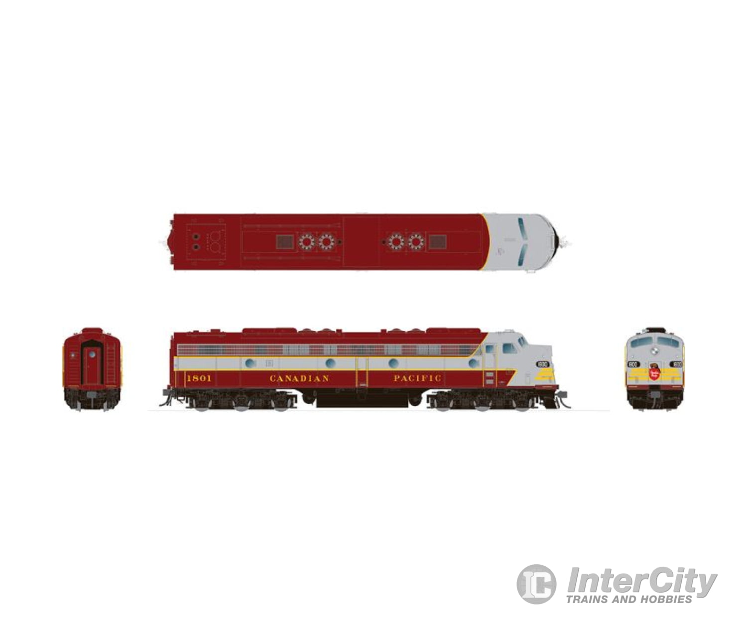 Rapido 28512 Ho Emd E8A - Sound And Dcc -- Canadian Pacific #1800 (Maroon Gray Yellow; Block