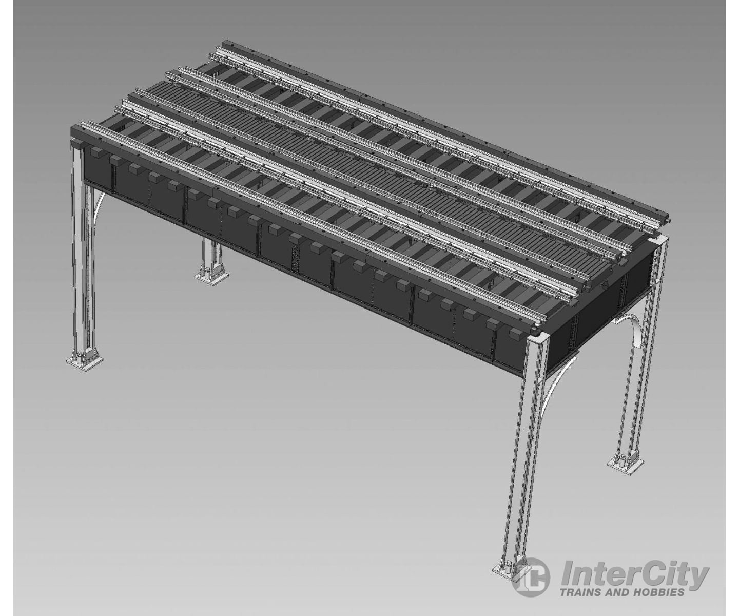 Rapido 301002 HO Elevated Transit Straight Double Track Kit w/Rails Installed (1x 43 scale feet) Track & Turnouts