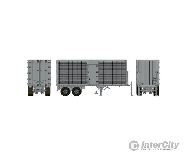 Rapido 403122 Ho 26’ Can-Car Dry Van Trailer W/Side Door: Silver Unlettered Freight Loads &