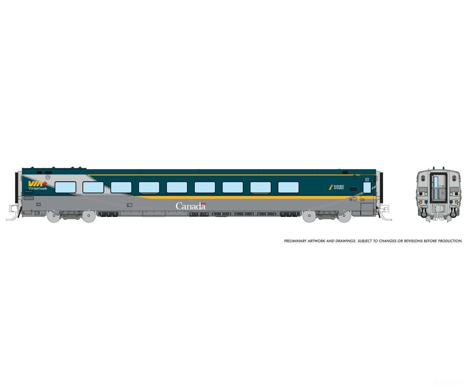Rapido 508015 N LRC Business Class Coach: VIA Rail - Renaissance Scheme Passenger Cars