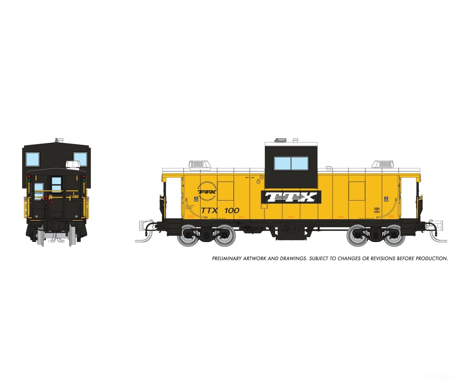 Rapido 510043 N Wide Vision Caboose: TTX: #100 Freight Cars