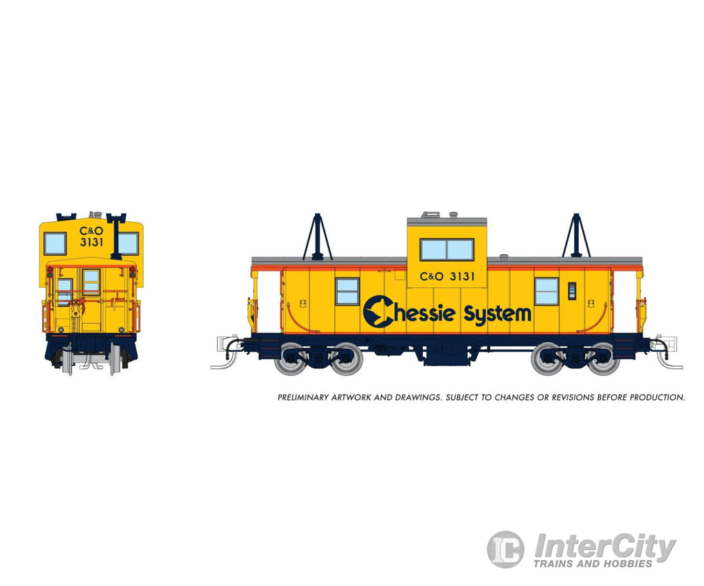 Rapido 510066 N Wide Vision Caboose: Chessie (C&O): #3131 Freight Cars