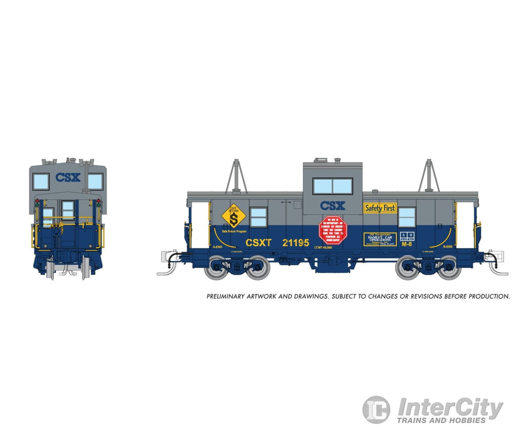 Rapido 510068 N Wide Vision Caboose: CSX - Scheme: #21195 Freight Cars