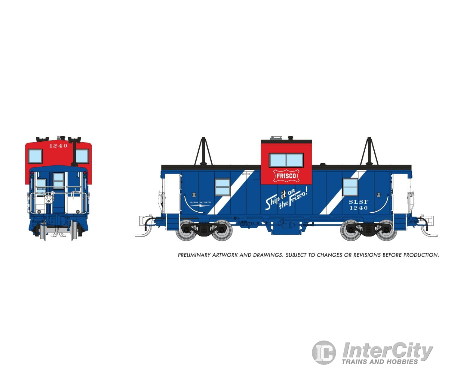 Rapido 510071 N Wide Vision Caboose: Frisco - Bicentennial: #1240 Freight Cars