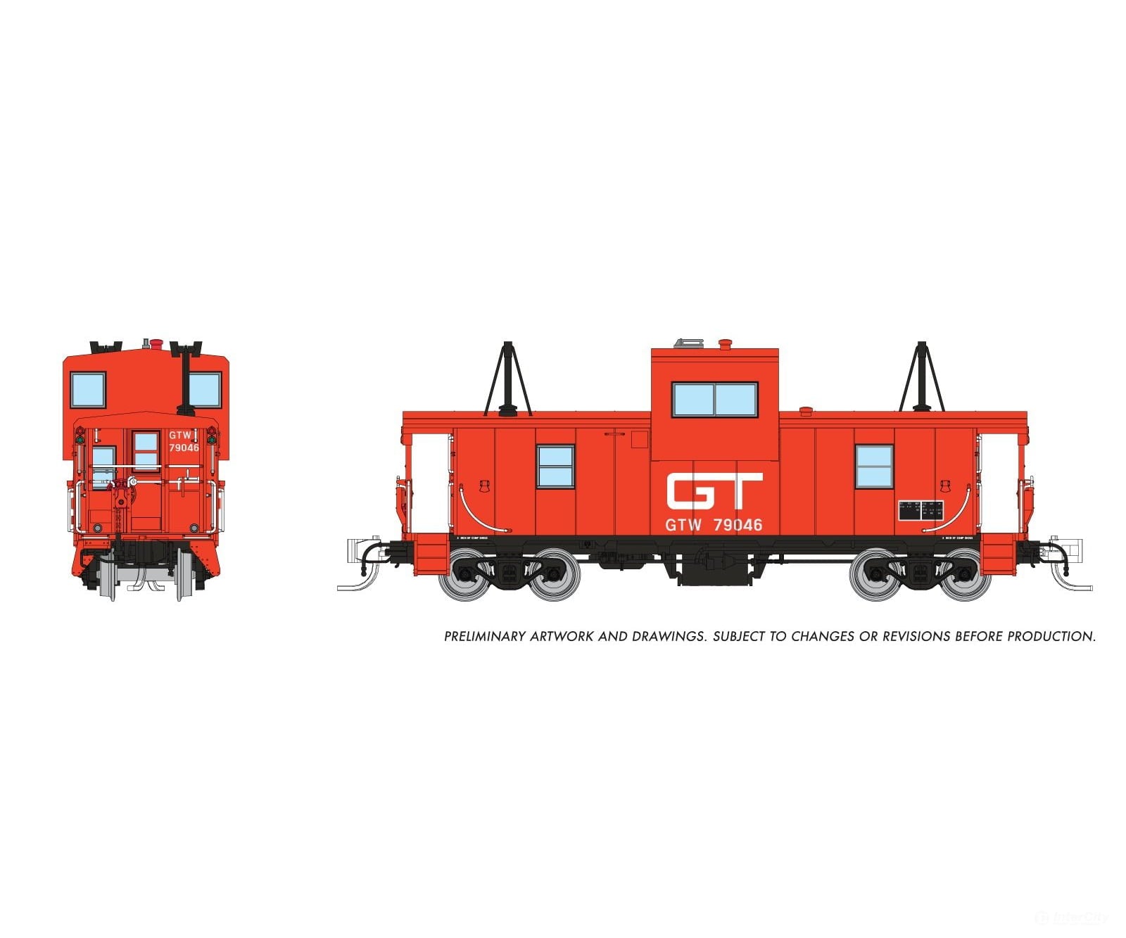 Rapido 510072 N Wide Vision Caboose: Grand Trunk: #79046 Freight Cars