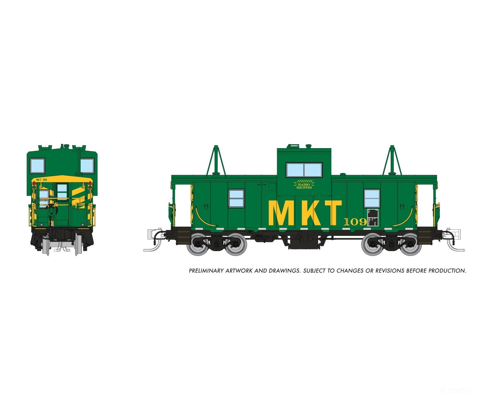 Rapido 510074 N Wide Vision Caboose: Missouri-Kansas-Texas: #109 Freight Cars