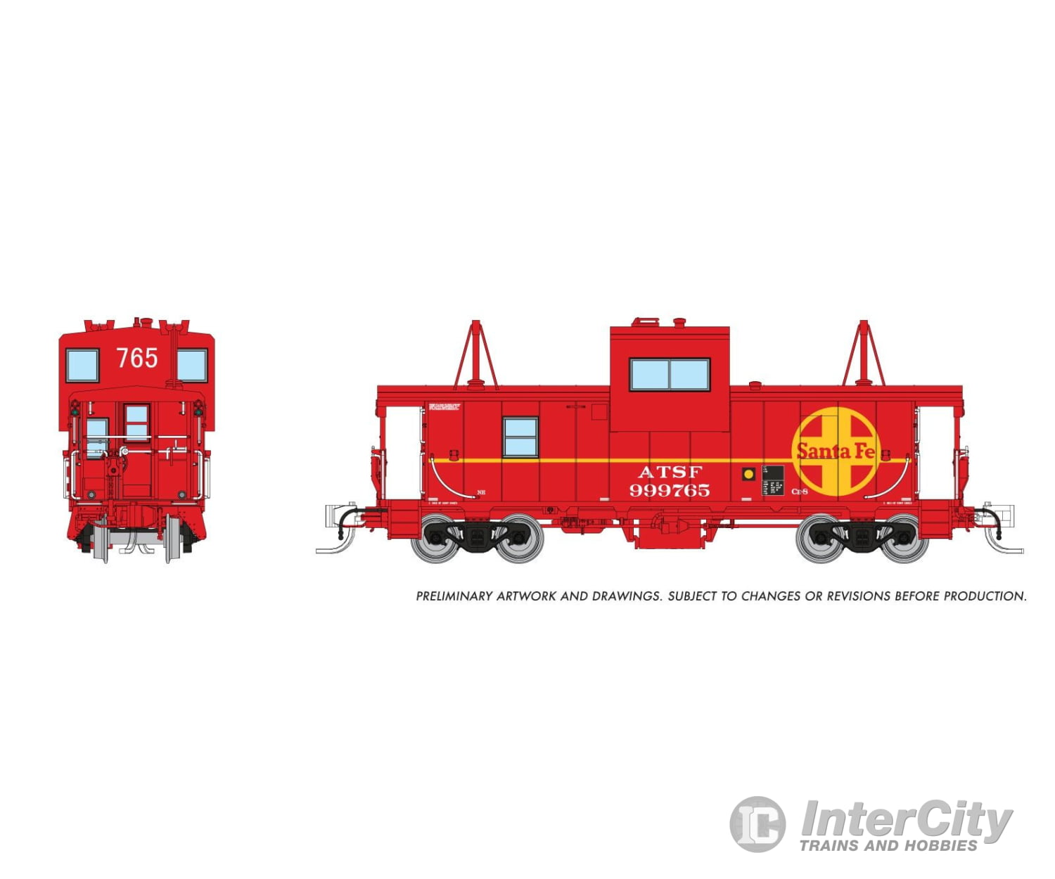 Rapido 510083 N Wide Vision Caboose: Santa Fe: #999765 Freight Cars
