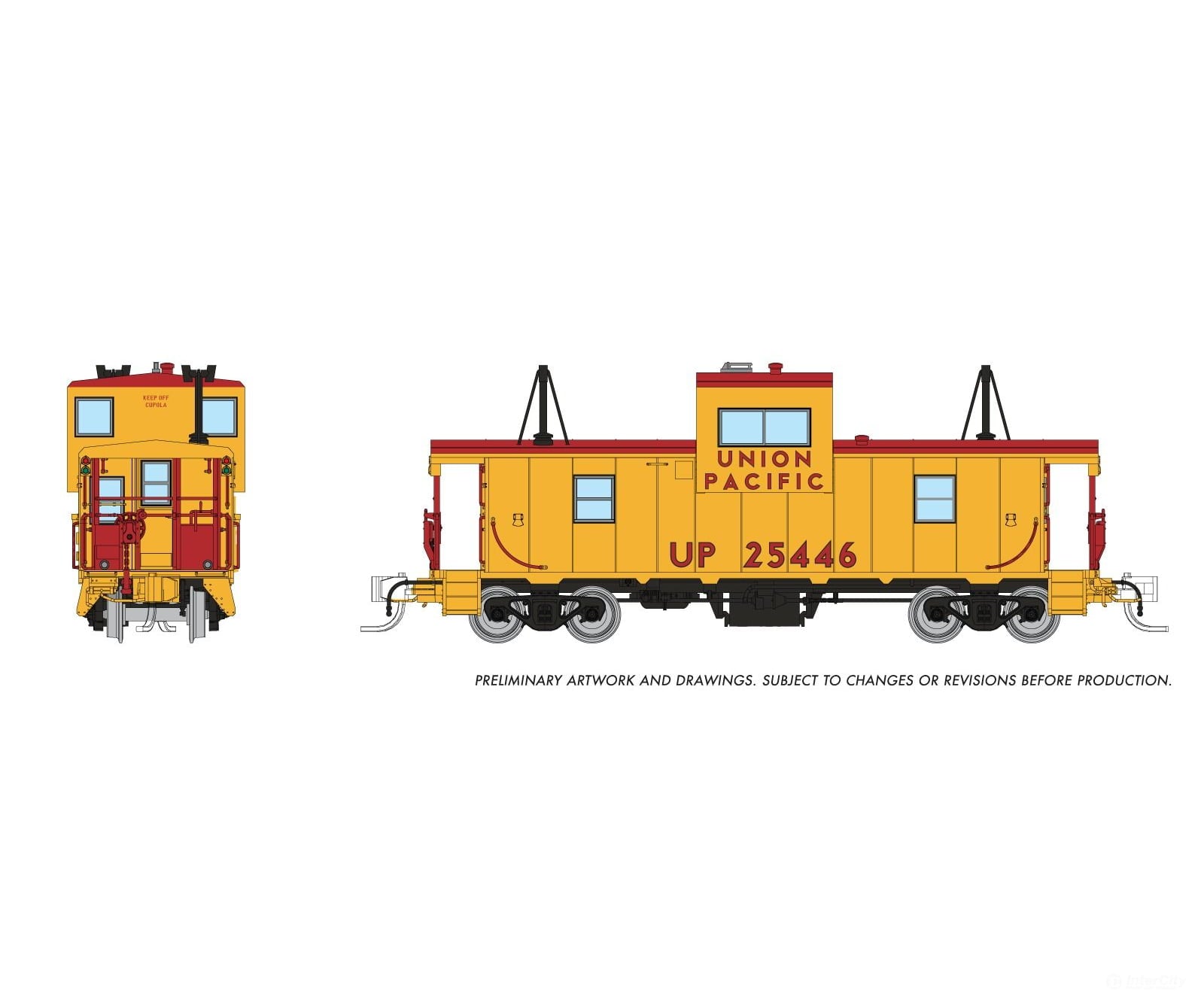 Rapido 510085 N Wide Vision Caboose: Union Pacific: #25446 Freight Cars