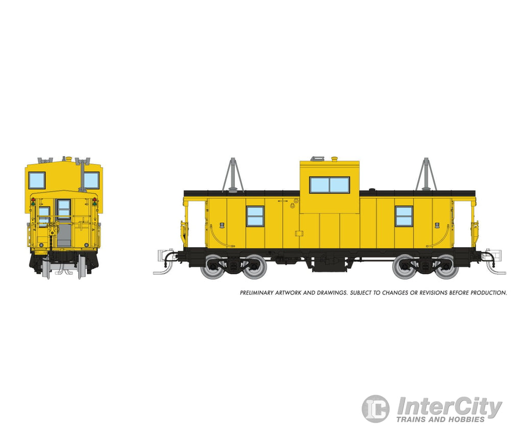 Rapido 510098 N Wide Vision Caboose: Painted Unlettered - Yellow Freight Cars