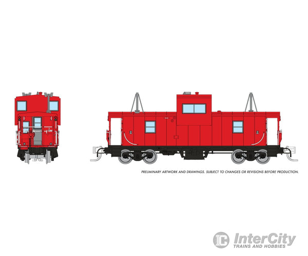 Rapido 510099 N Wide Vision Caboose: Painted Unlettered - Red Freight Cars