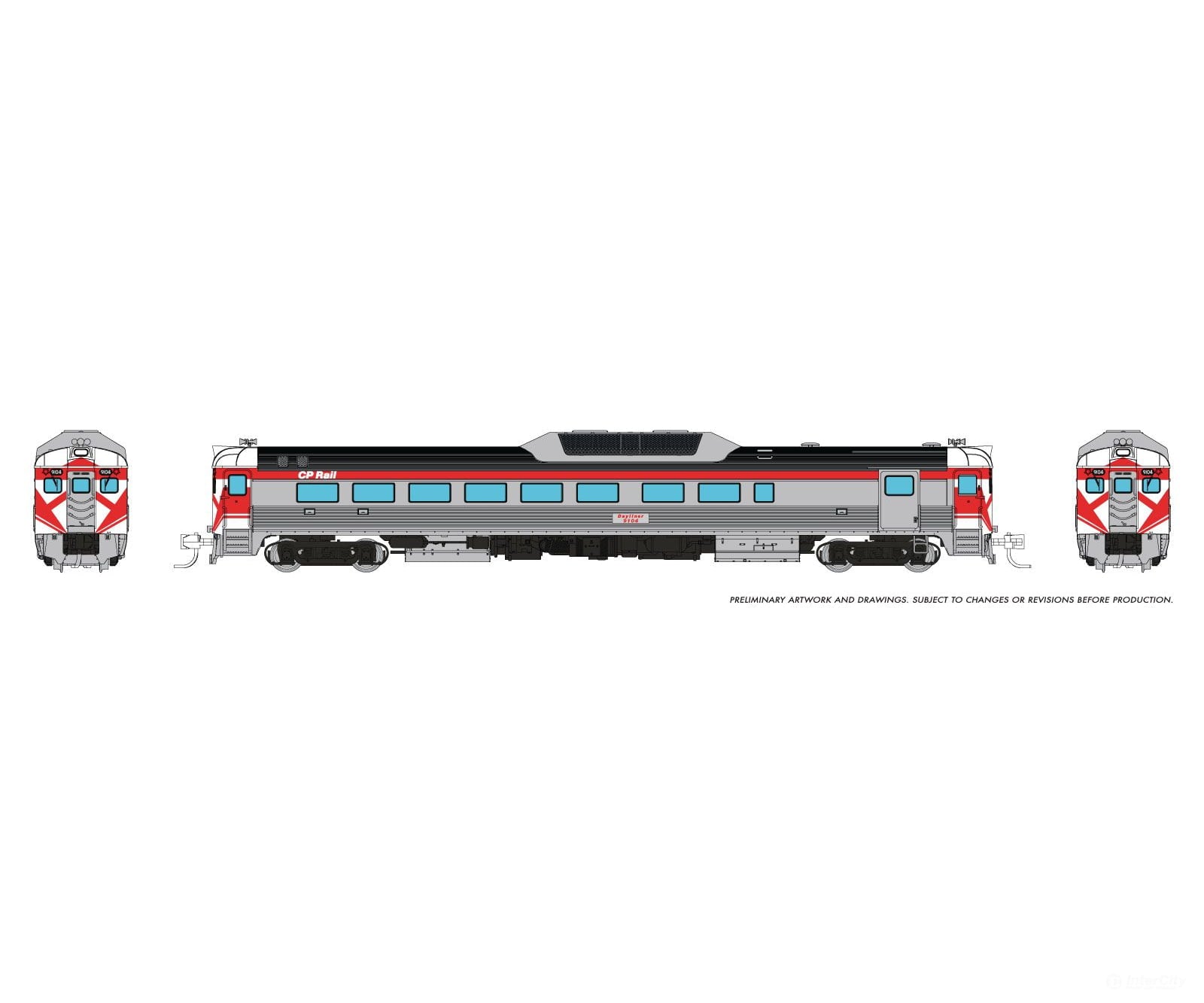 Rapido 516031 N Budd RDC-2 (Ph 2) (DC/Silent): CP Rail - Action Red: #9104 Locomotives