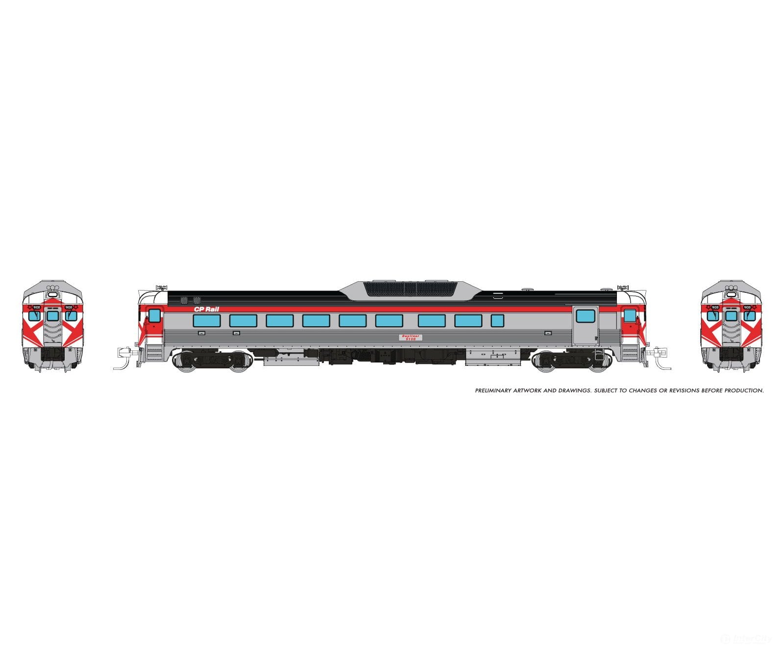 Rapido 516032 N Budd RDC-2 (Ph 2) (DC/Silent): CP Rail - Action Red: #9108 Locomotives