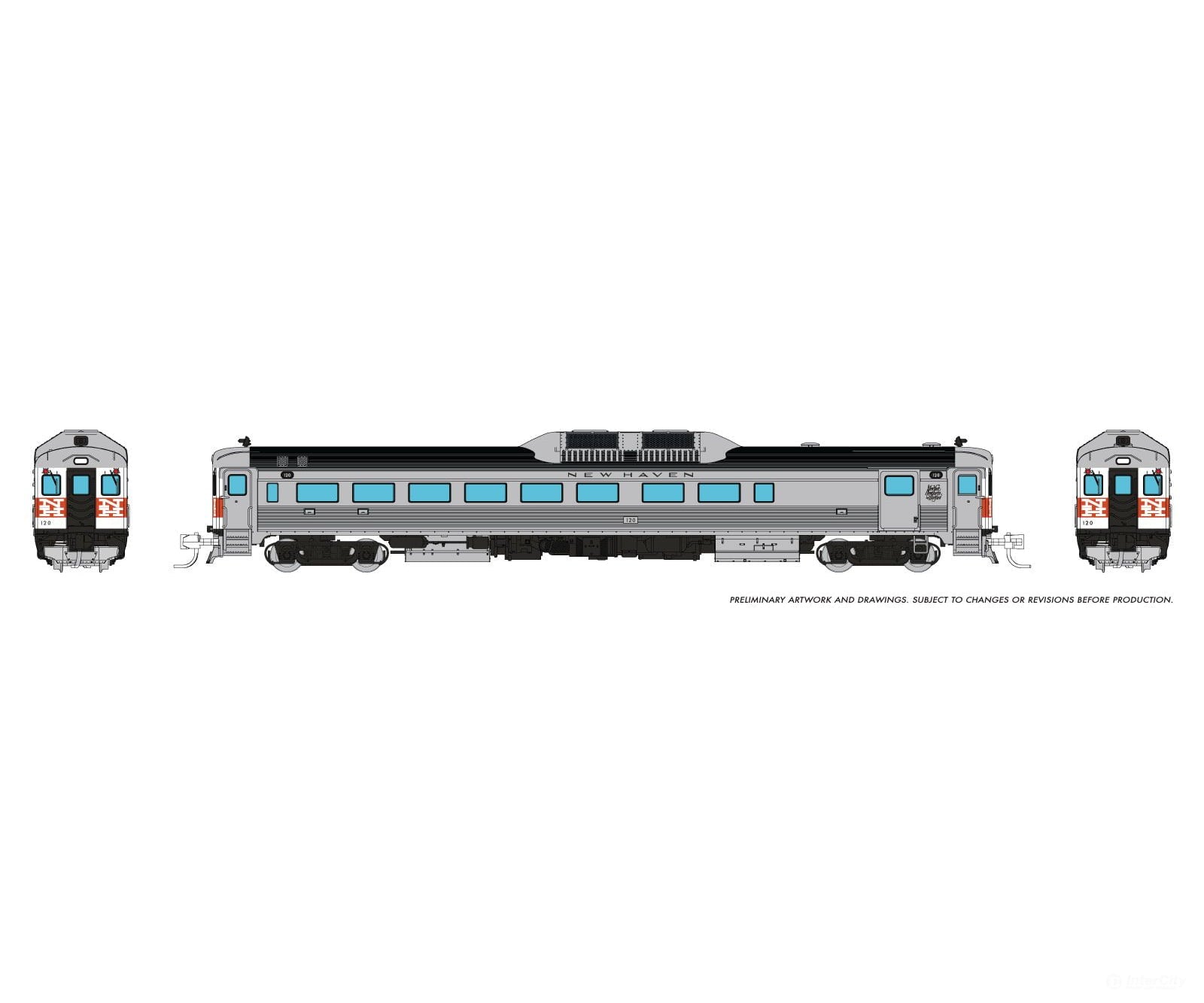 Rapido 516037 N Budd RDC-2 (Ph 1) (DC/Silent): New Haven - McGinnis: #120 Locomotives