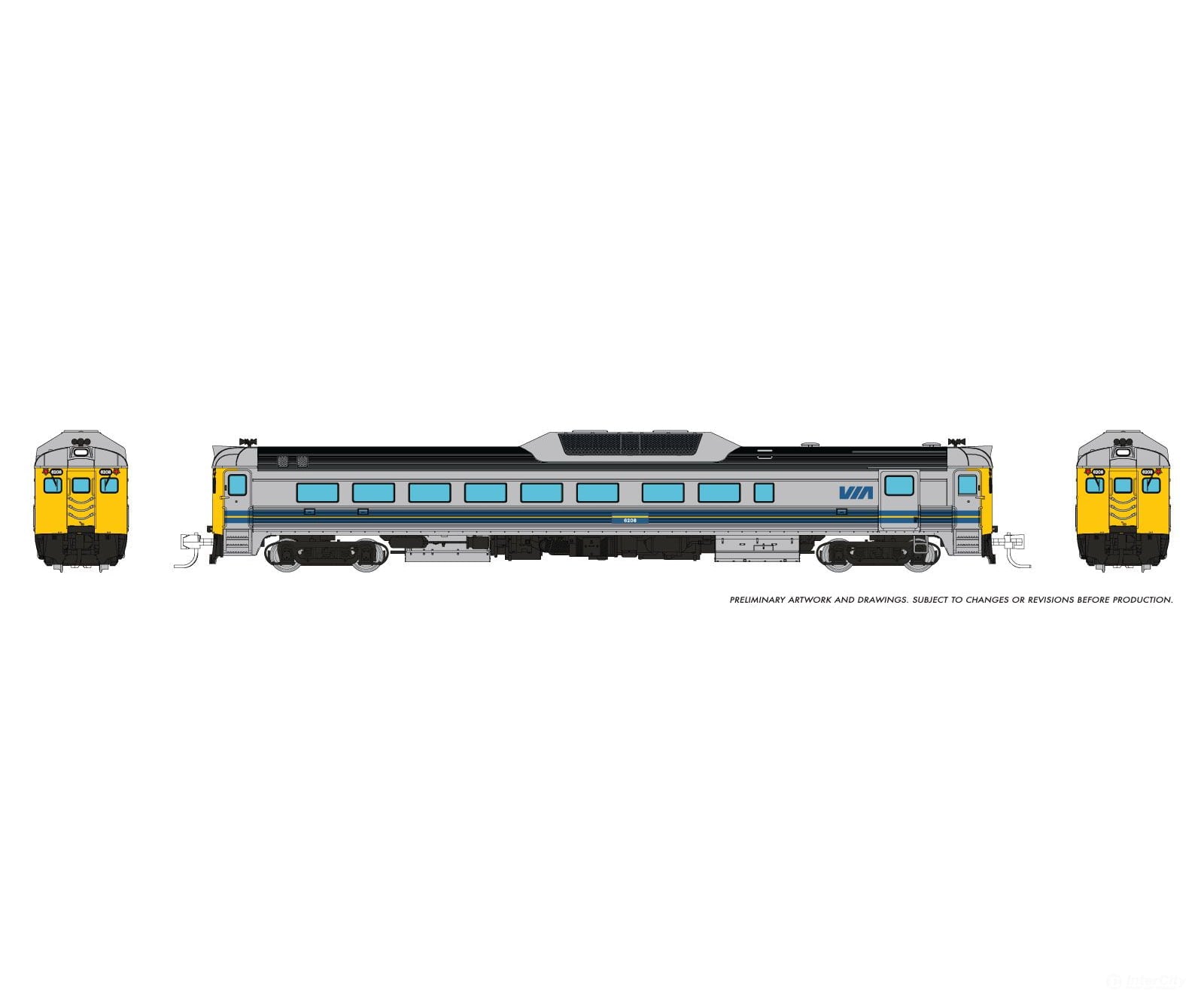 Rapido 516041 N Budd RDC-2 (Ph 2) (DC/Silent): VIA Rail - Early: #6208 Locomotives