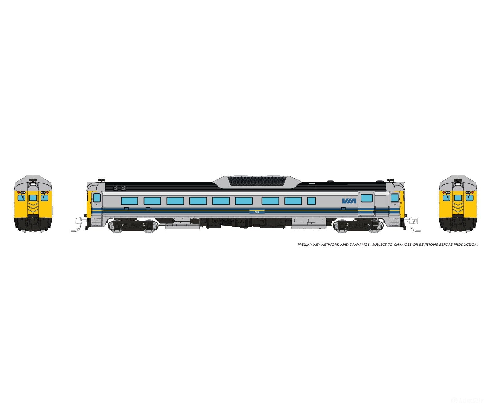 Rapido 516042 N Budd RDC-2 (Ph 2) (DC/Silent): VIA Rail - Early: #6217 Locomotives