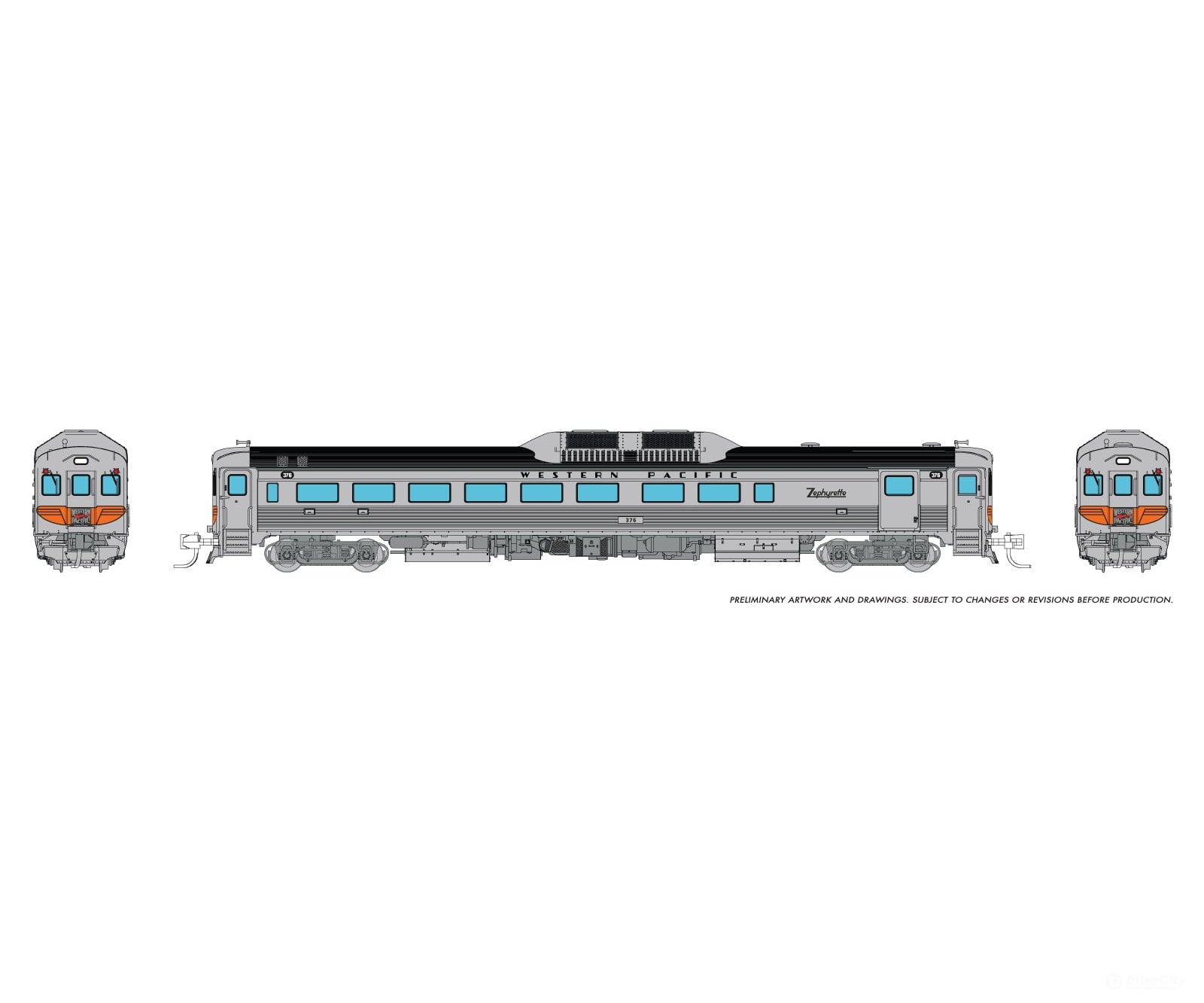 Rapido 516044 N Budd RDC-2 (Ph 1) (DC/Silent): Western Pacific: #376 Locomotives