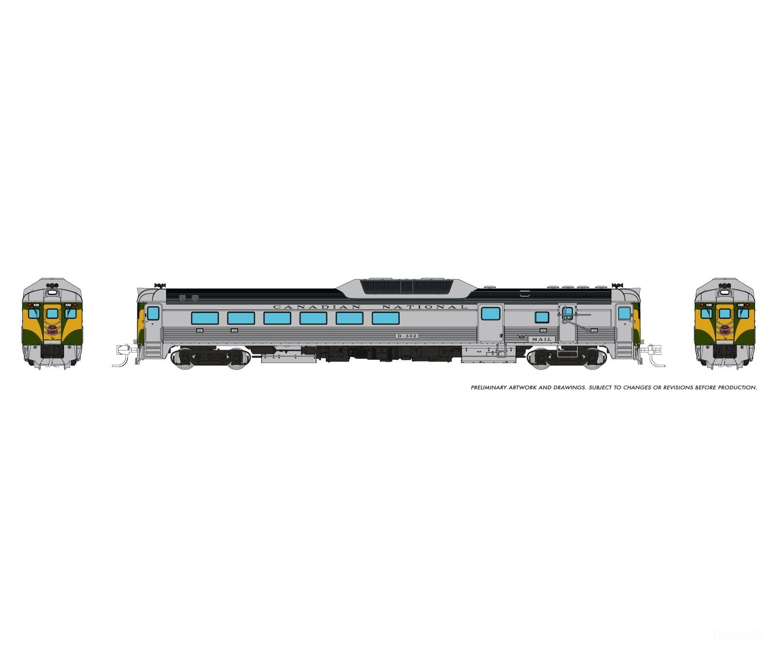 Rapido 516055 N Budd RDC-3 (Ph 2) (DC/Silent): Canadian National - Green Scheme: D302 Locomotives