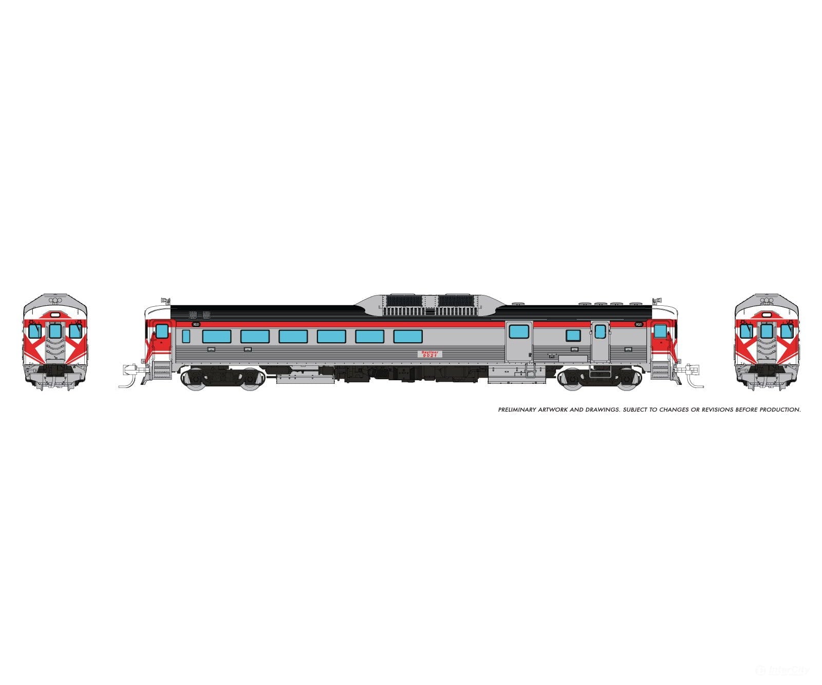 Rapido 516061 N Budd RDC-3 (Ph 1) (DC/Silent): CP Rail - Action Red: #9021 Locomotives