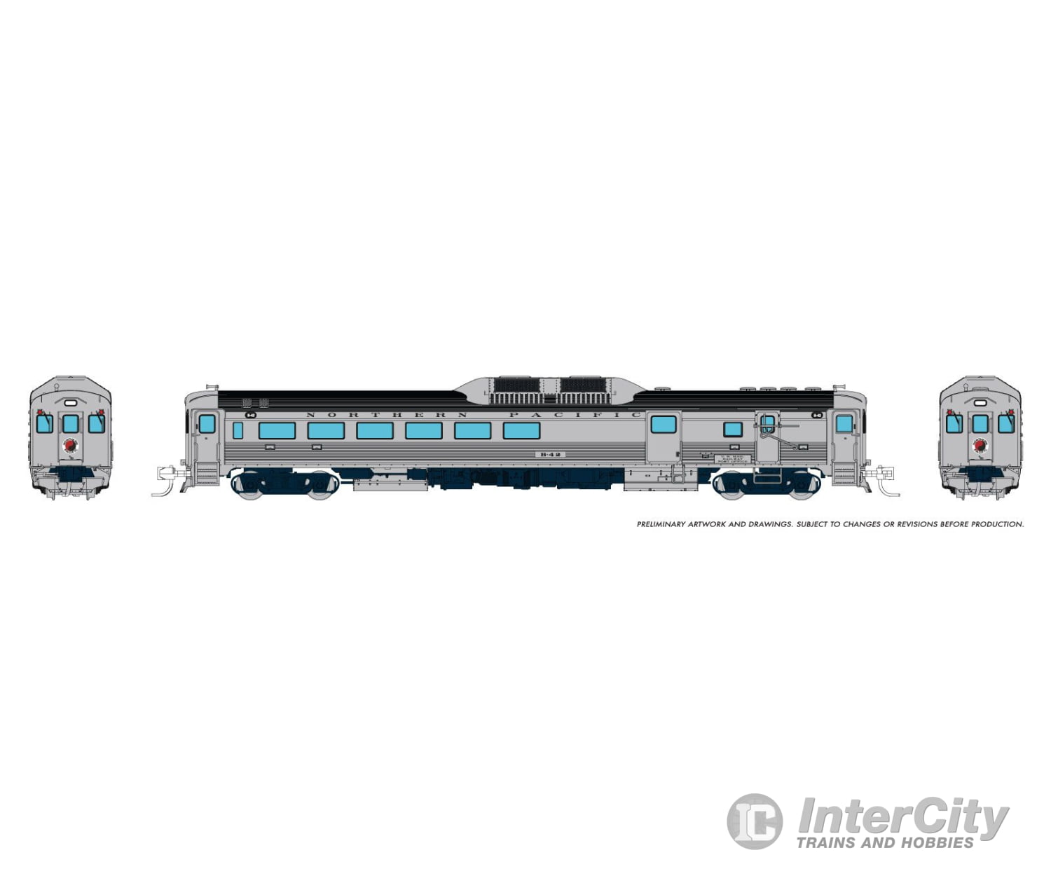 Rapido 516072 N Budd RDC-3 (Ph 1) (DC/Silent): Northern Pacific: #B42 Locomotives
