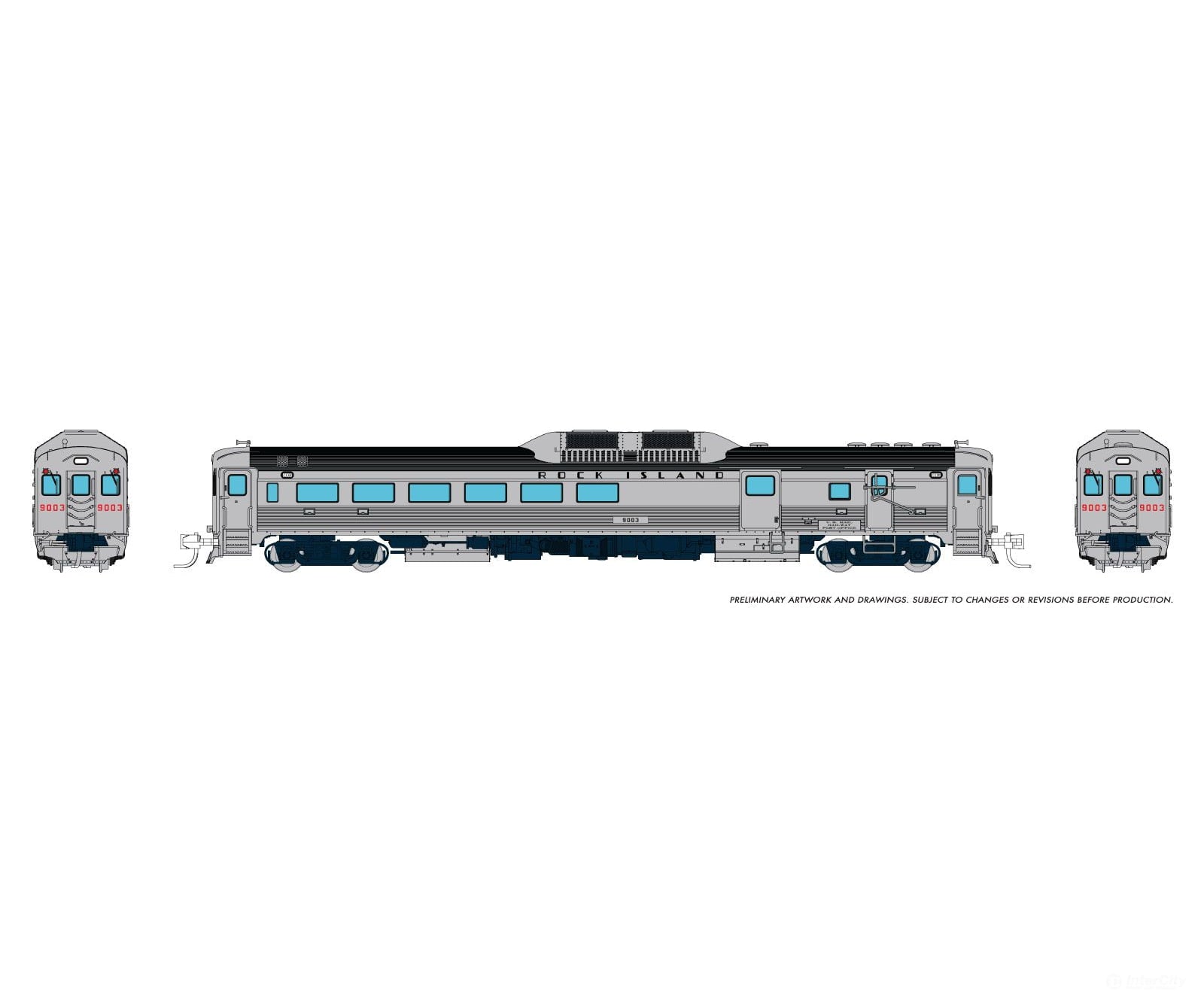 Rapido 516074 N Budd RDC-3 (Ph 1) (DC/Silent): Rock Island: #9003 Locomotives