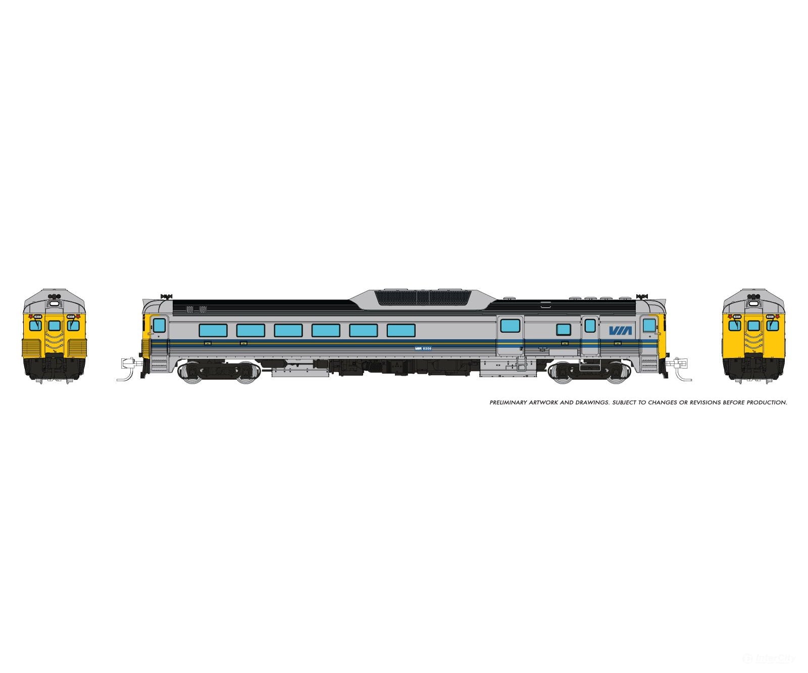 Rapido 516076 N Budd RDC-3 (Ph 2) (DC/Silent): VIA Rail - Early: #6356 Locomotives