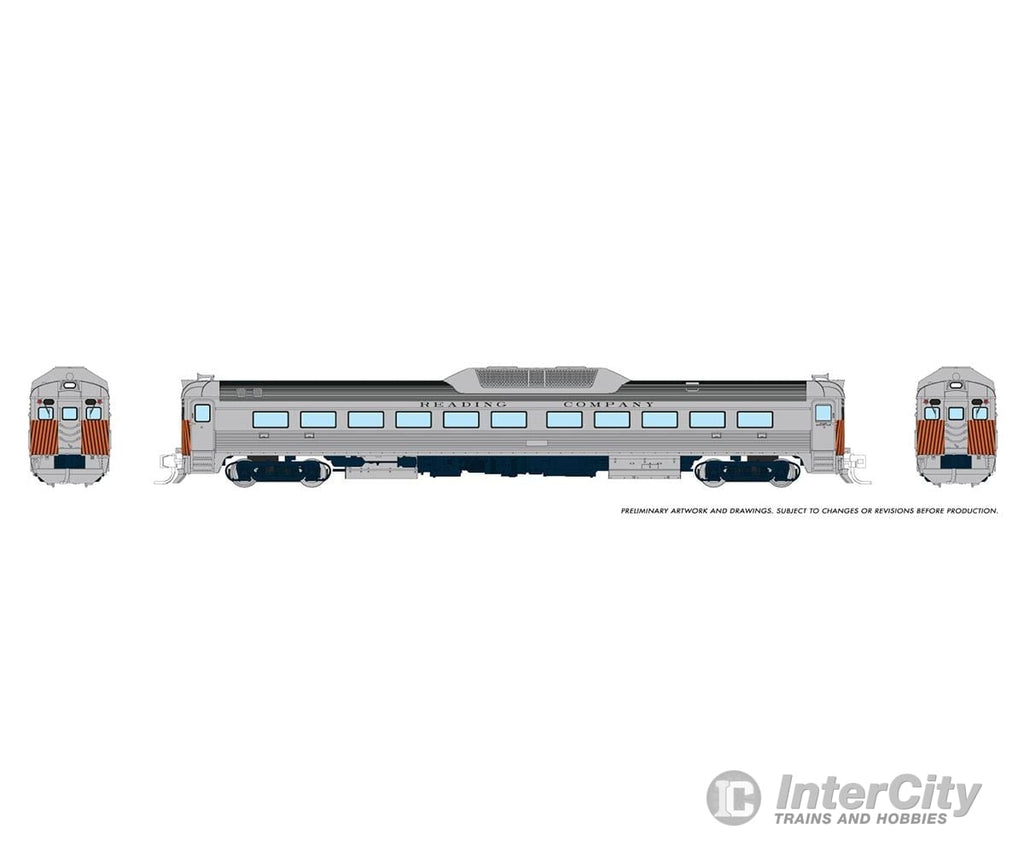 Rapido 516511 N Budd Rdc-1 (Phase 2) (Dc/Dcc/Sound): Reading - Safety Stripes Locomotives