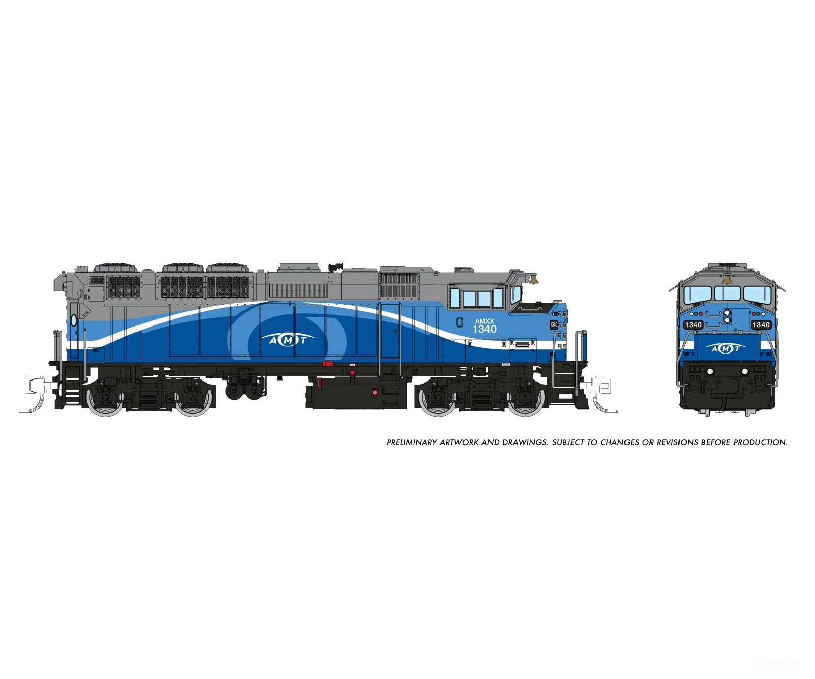 Rapido 519005 N Gmdd F59Ph (Dc/Silent): Amt Montreal - Large Logo: #1340 Locomotives