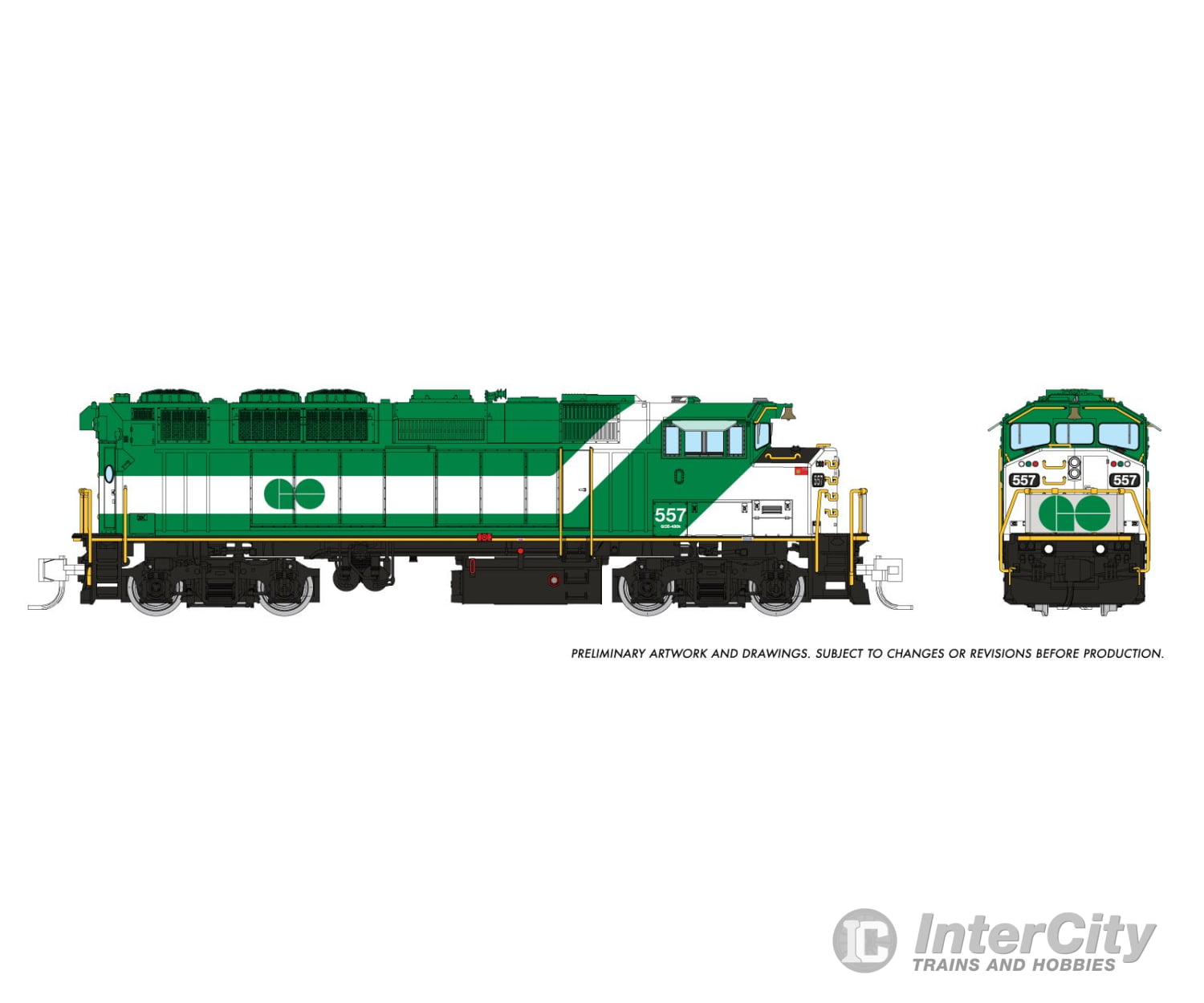 Rapido 519011 N Gmdd F59Ph (Dc/Silent): Go Transit: #557 Locomotives