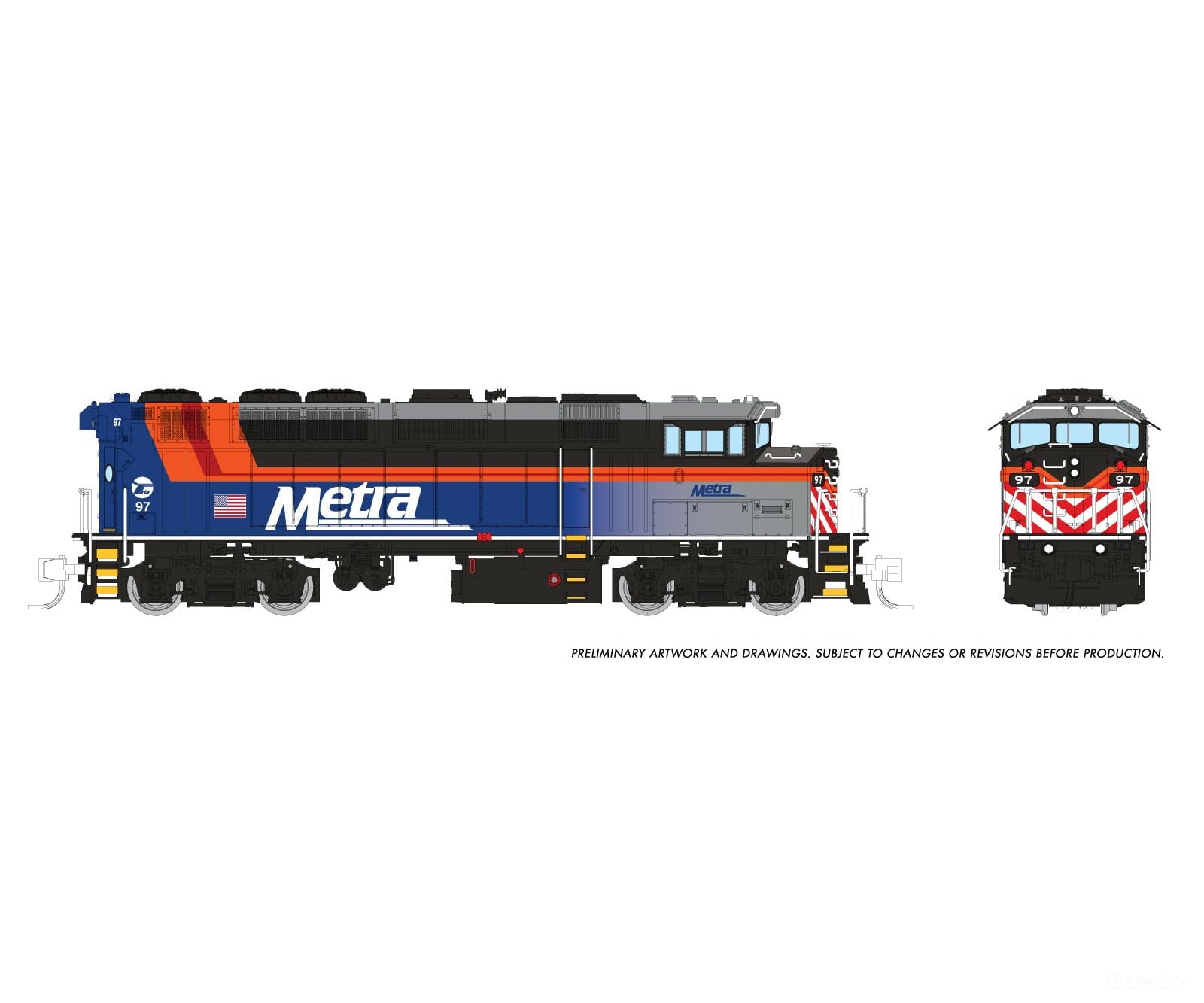 Rapido 519018 N Gmdd F59Ph (Dc/Silent): Metra: #97 Locomotives
