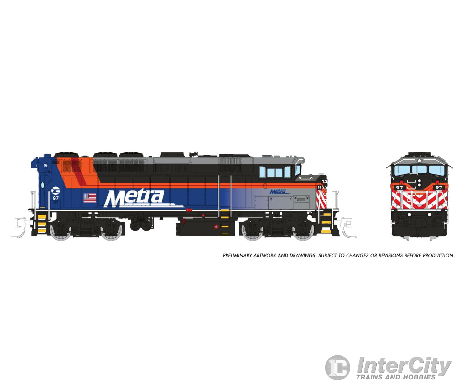 Rapido 519018 N Gmdd F59Ph (Dc/Silent): Metra: #97 Locomotives