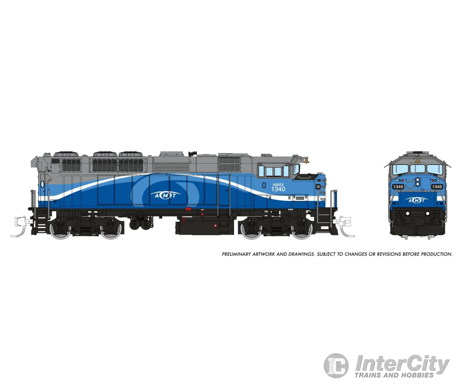 Rapido 519505 N Gmdd F59Ph (Dc/Dcc/Sound): Amt Montreal - Large Logo: #1340 Locomotives