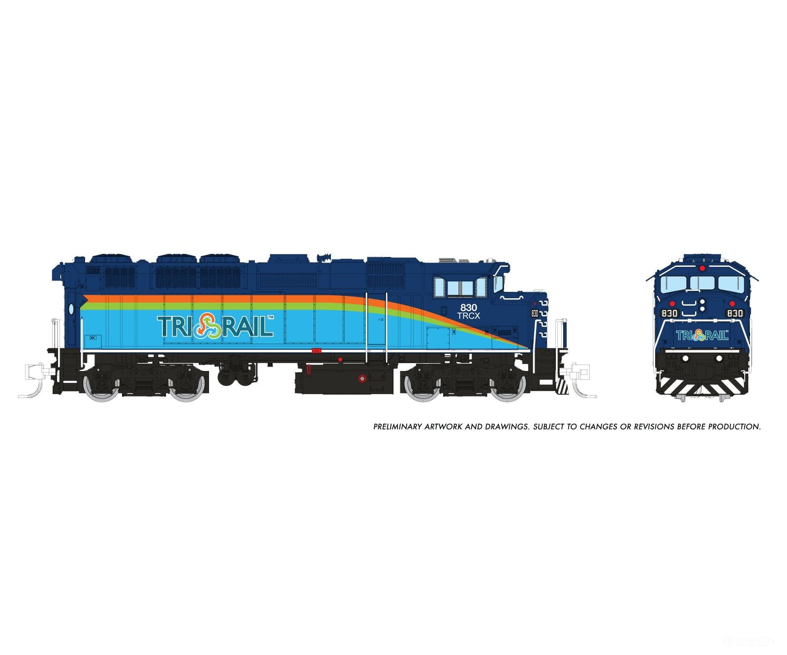 Rapido 519523 N Gmdd F59Ph (Dc/Dcc/Sound): Trirail - Dark Blue Scheme: #830 Locomotives