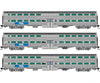 Rapido 545005 N Gallery Commuter Car: Metra - Bn Logo: Set #3 (Coaches: 749 756 760) Passenger Cars