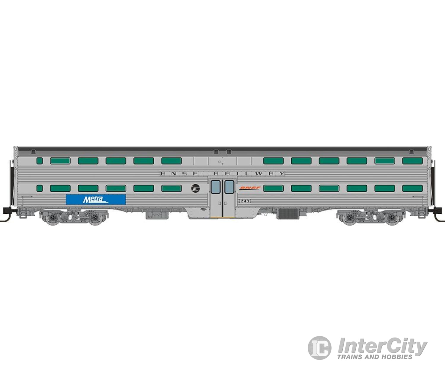 Rapido 545011A N Gallery Commuter Car: Metra - Bnsf Swoosh Coach: Single Car Passenger Cars