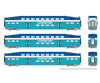 Rapido 546010 N Bilevel Commuter Car: Coaster - Early: Set #1 (Cab: 2309 Coaches: 2501 2504)