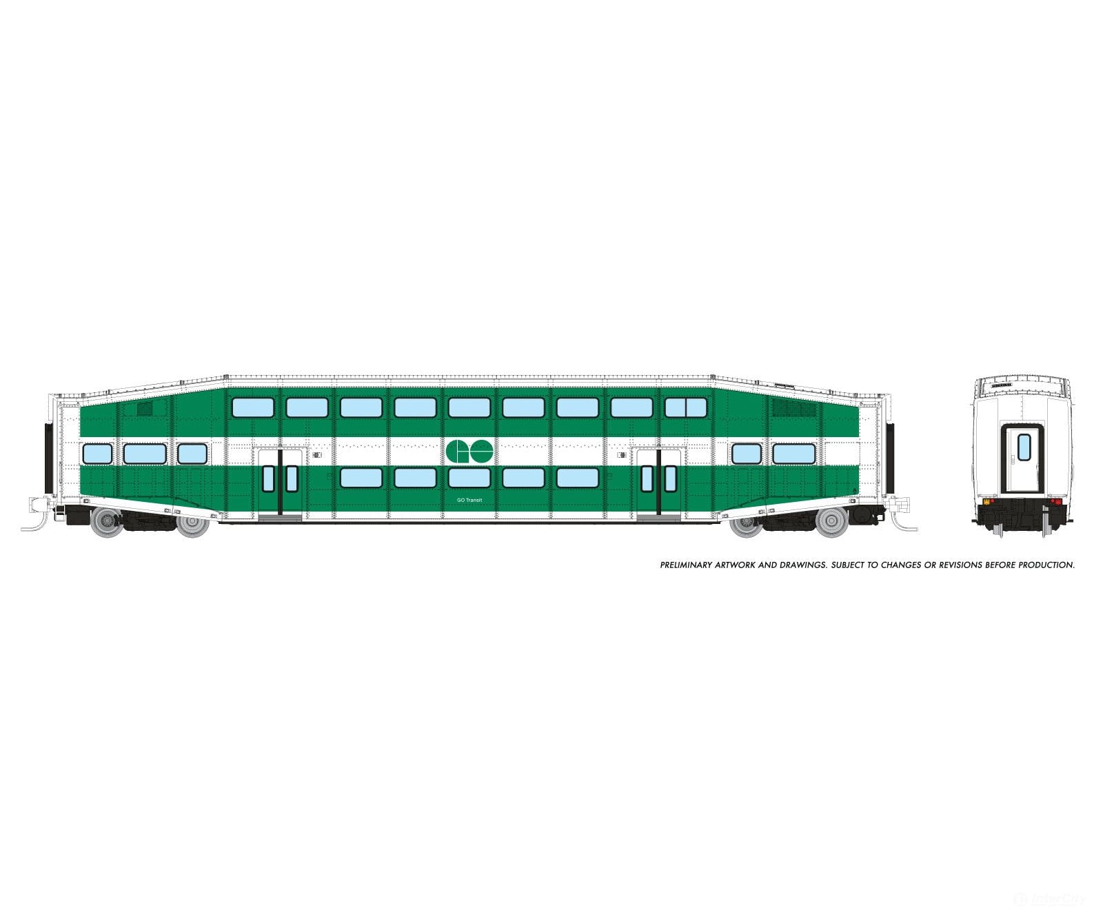 Rapido 546015A N Bilevel Commuter Car: Go Transit: Single Coach Passenger Cars