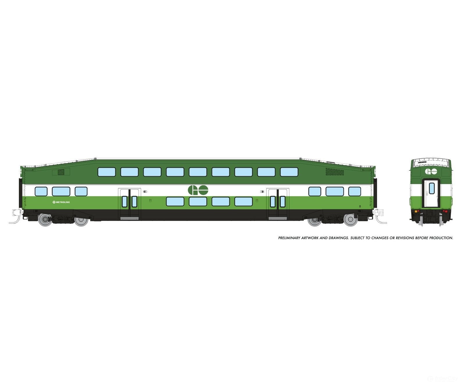 Rapido 546018 N Bilevel Commuter Car: Go/Metrolinx: Set #3 (Coaches: 2002 2065 2079) Passenger Cars