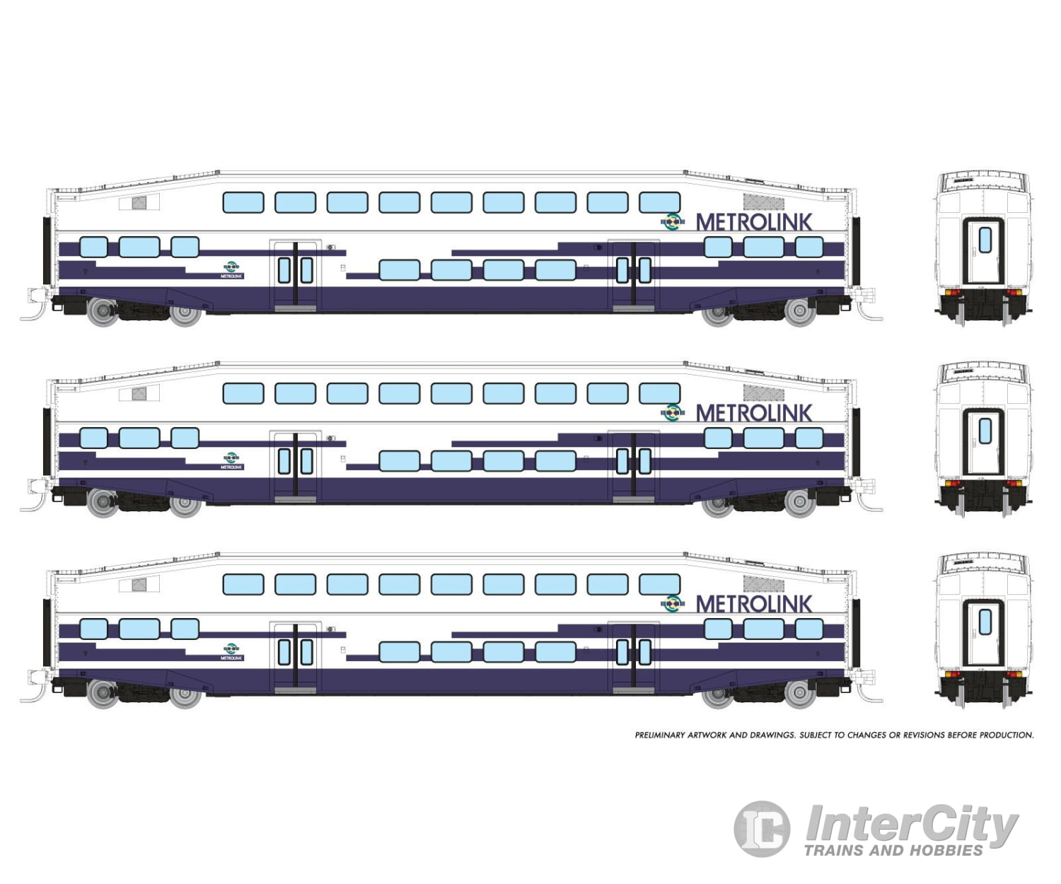 Rapido 546021 N Bilevel Commuter Car: Metrolink - As Delivered: Set #3 (Coaches: 183 195 208)